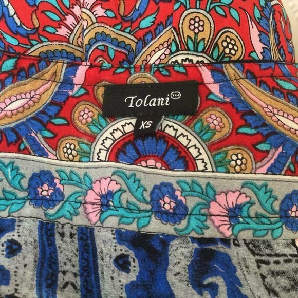 Tolani Anthropologie Boheme Dress silk Maxi Multi - Picture 5 of 6